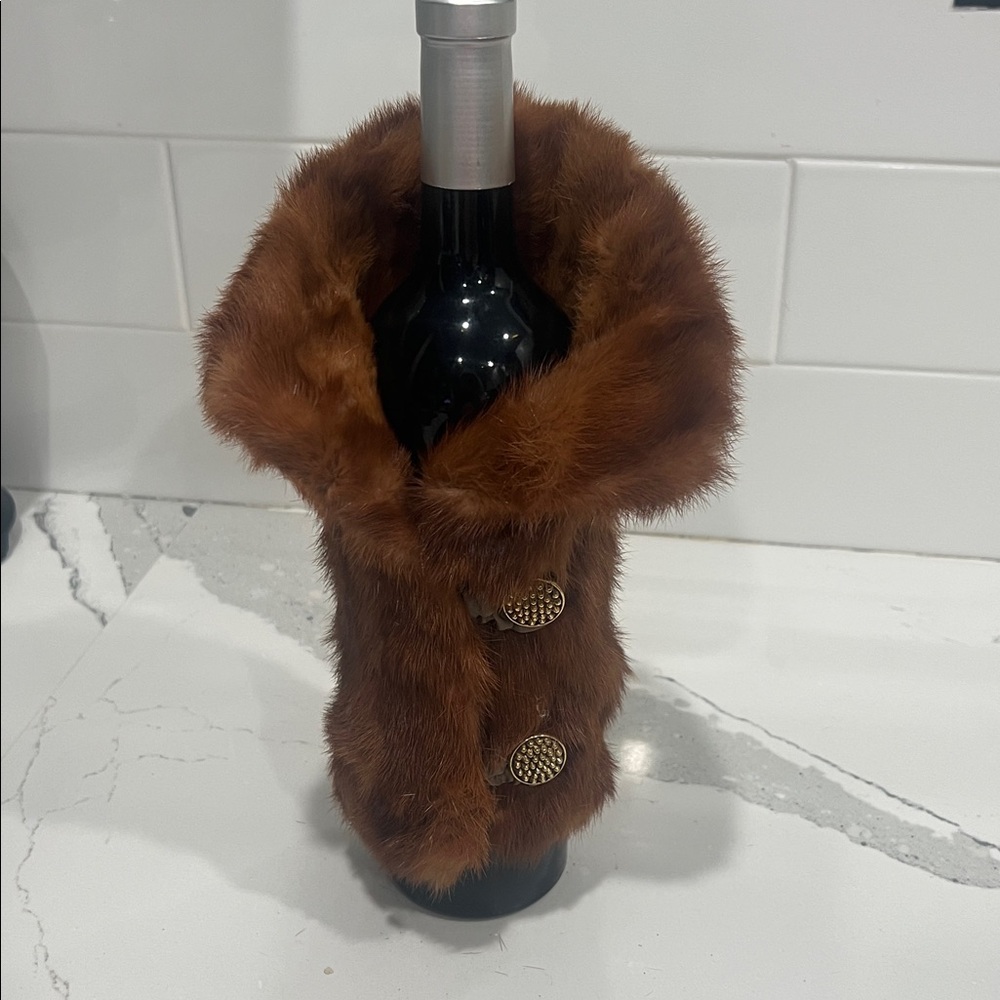 Mink Fur Wine Bottle Cover